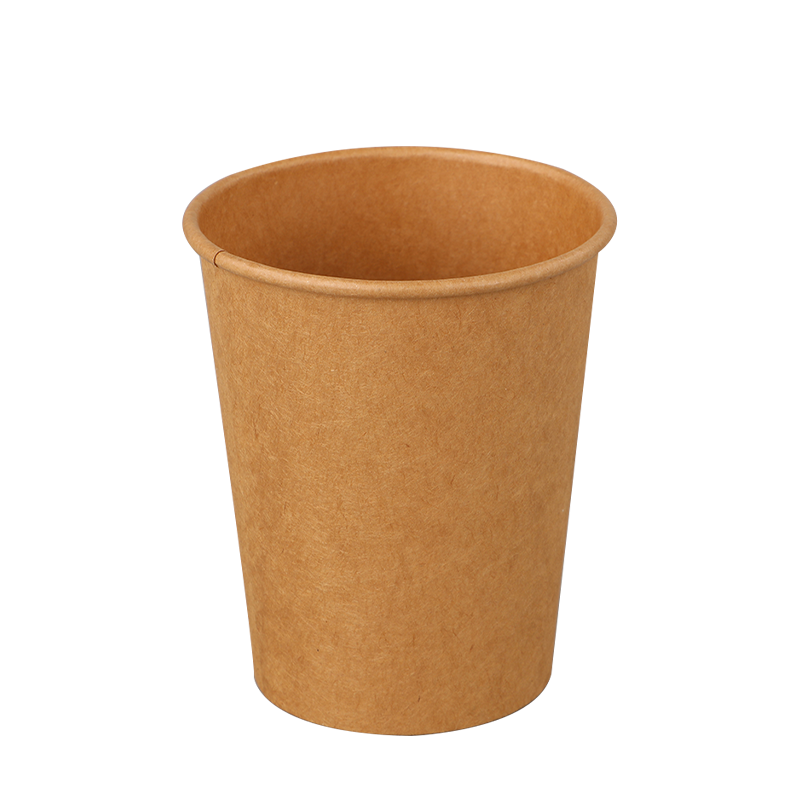 Tazza di carta a parete singola Kraft marrone da 12 once