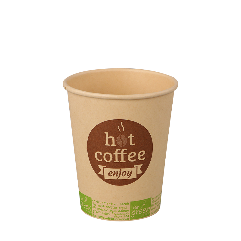 Tazza di carta a parete singola Kraft naturale da 8 once